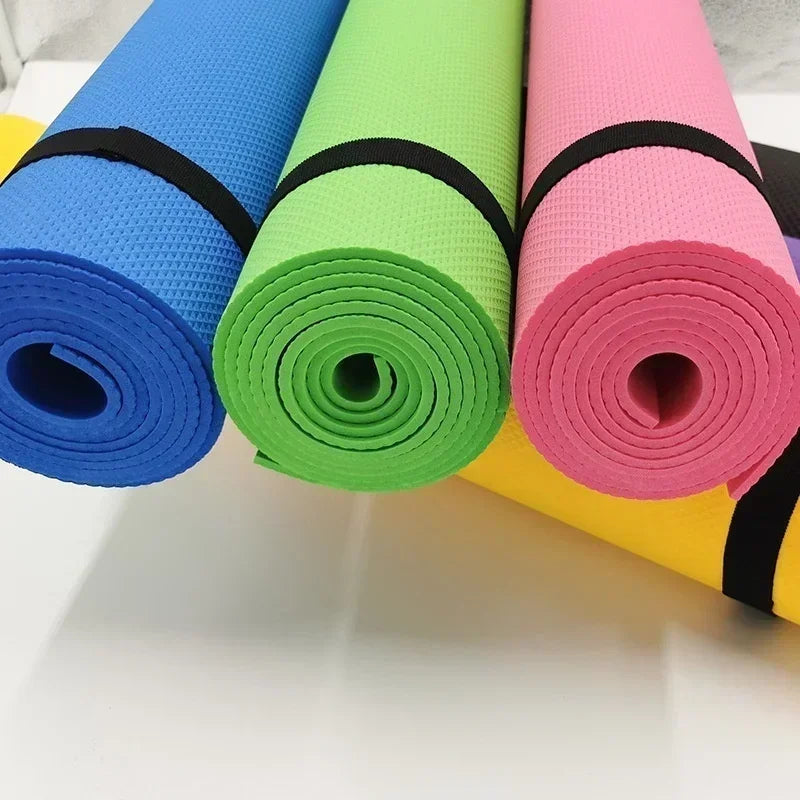 Durable Non-Slip Yoga Mat 4MM Thick, 173cm x 61cm ‚Äì Ideal for Fitness, Pilates, and Workout with Bandage image 3