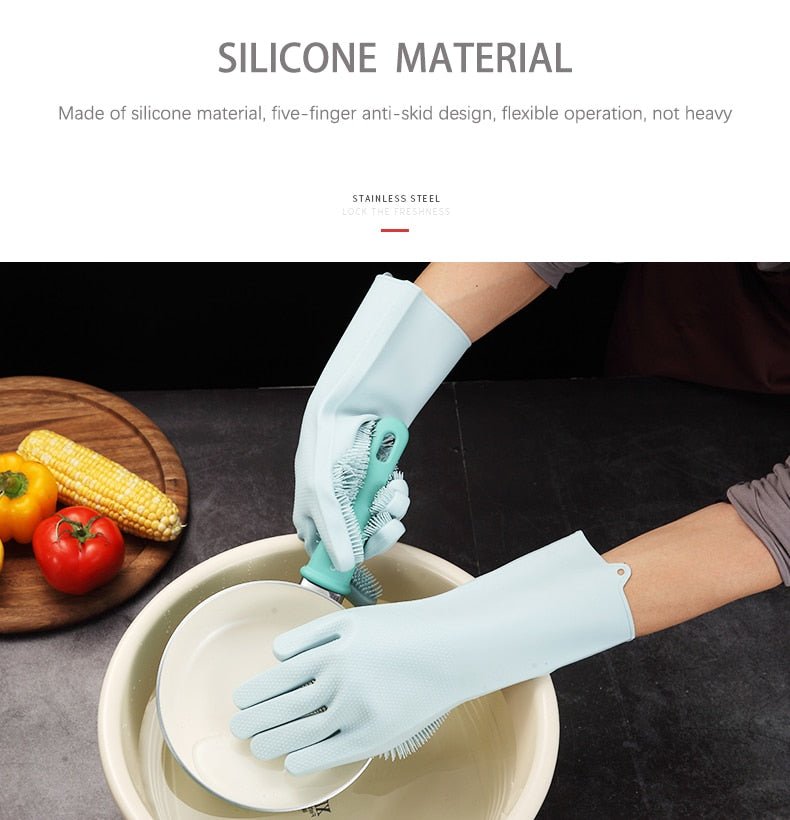 2PCS Multifunction Silicone Dishwashing Cleaning Gloves image 13