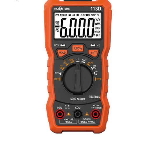 RICHMETERS RM113D NCV Digital Multimeter 6000 counts Auto Ranging AC/DC Voltage meter image 0