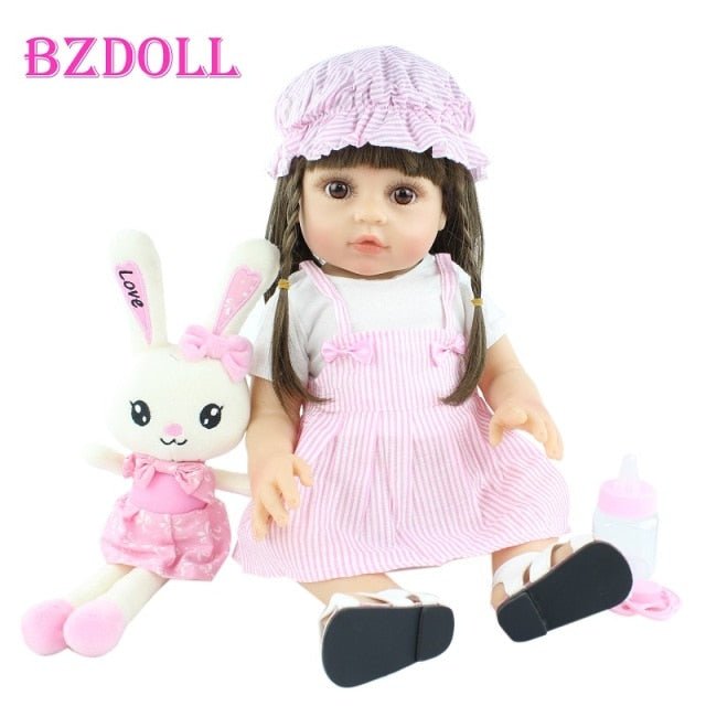 48CM Full Silicone Reborn Lifelike Super Toddler Baby Kid Toy Doll image 26