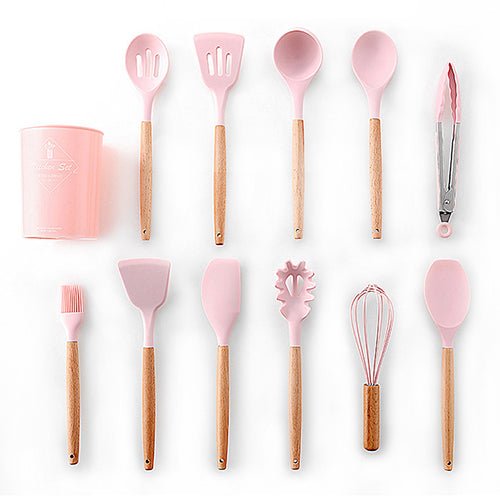 Heat Resistant Non-Stick Silicone Kitchenware Cooking Utensils Set With Storage Box Tools image 1