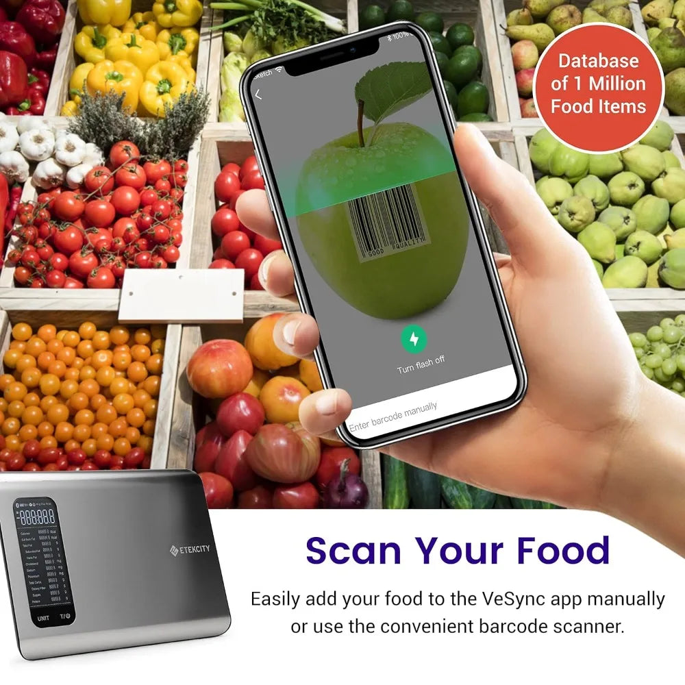 Smart Digital Kitchen Scale ‚Äì Grams & Ounces with Nutrition App for Weight Loss, Baking & Cooking image 3