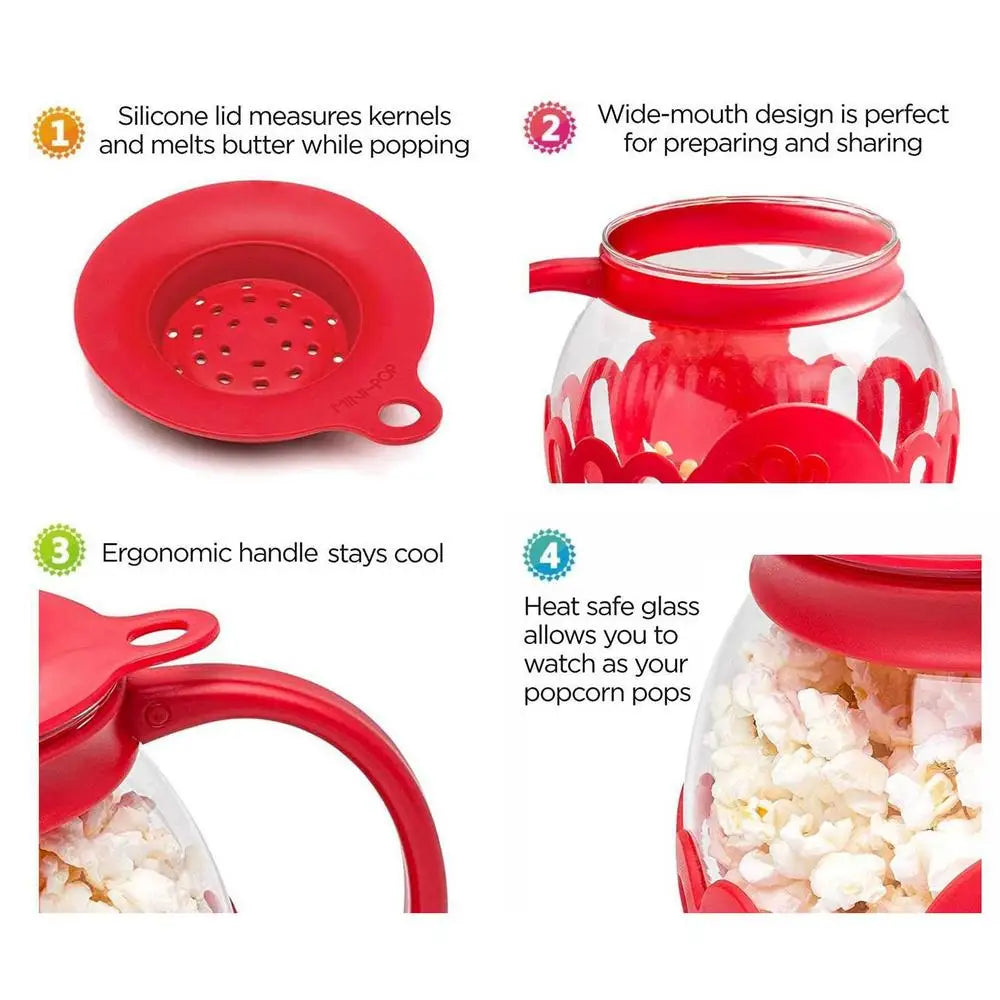 High Boron Glass Popcorn Maker Jar 2.13L | Homemade Microwave Popcorn Air | Popcorn Popper Snack | Popcorn Self-Popping Kettle image 16