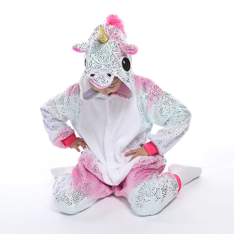 Kigurumi Children‚Äôs Animal Pajamas | Unicorn, Panda, Cat Winter Flannel Pajamas image 36