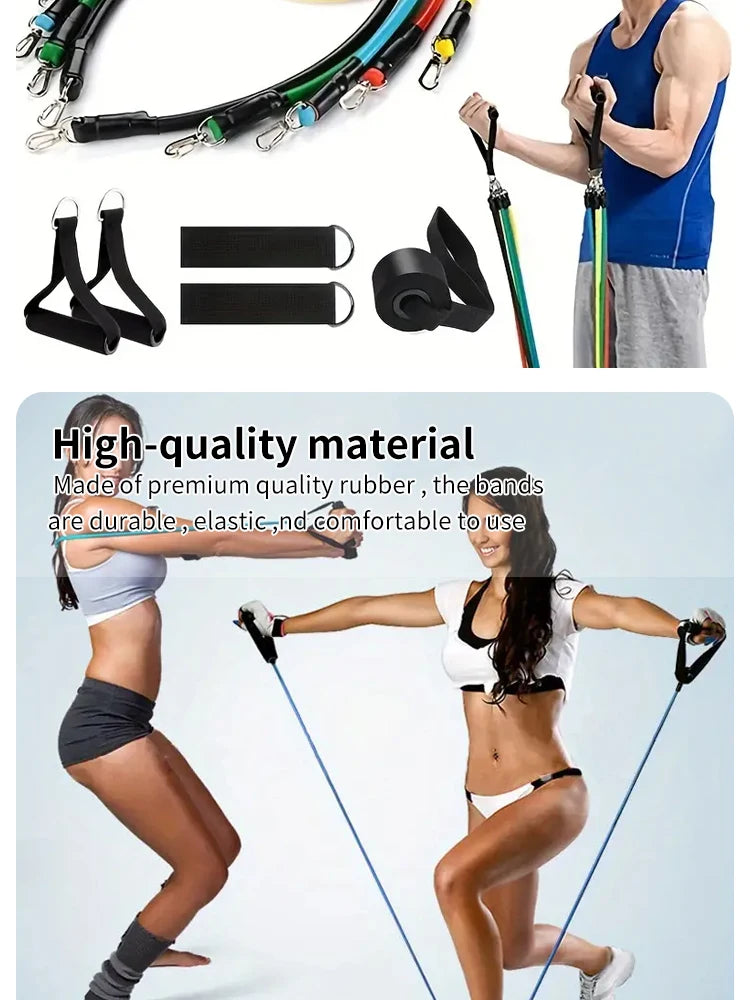 11pcs TPE Elastic Resistance Fitness Band Pull Set image 12