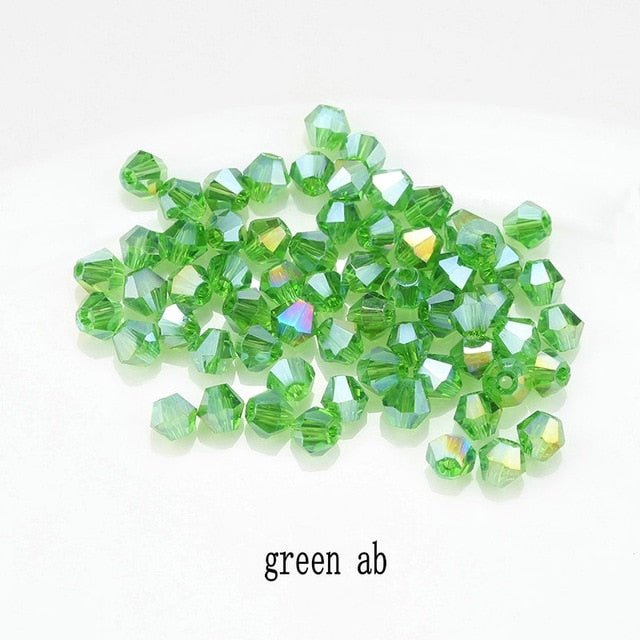 4mm Shiny Crystal Bead Set | Bicone Beads Glass Beads Loose Spacer Beads for bracelet DIY Jewelry image