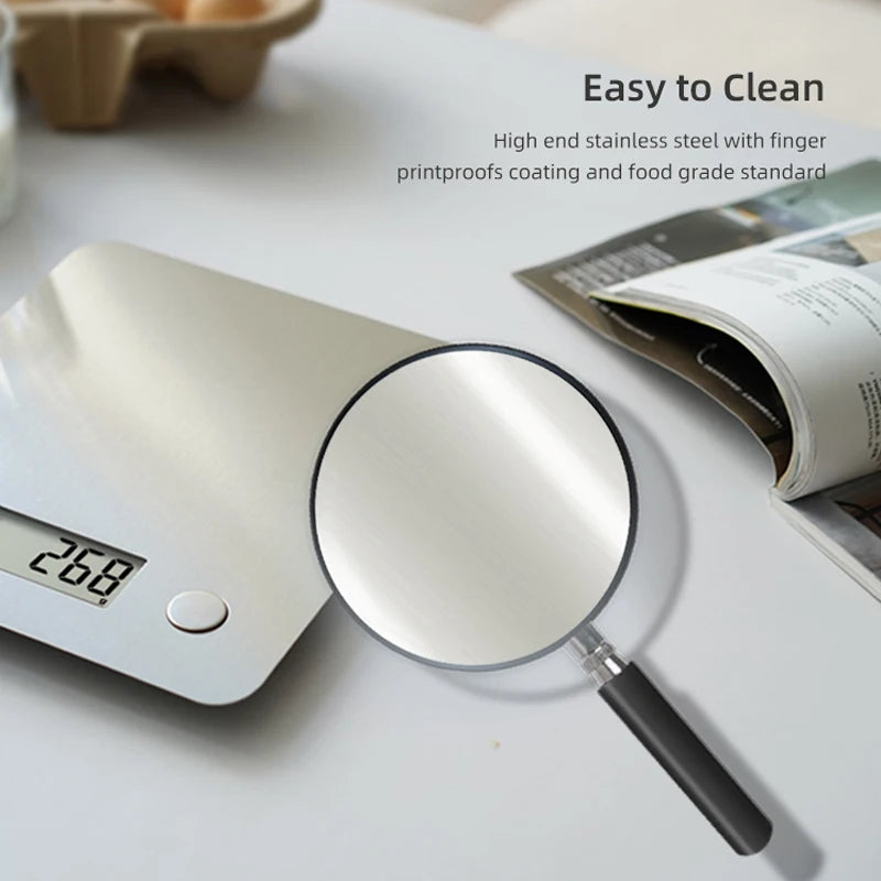 Stainless Steel Digital Kitchen Scale ‚Äì 5kg Capacity with Smart Nutrition Tracking for Baking & Cooking image 9