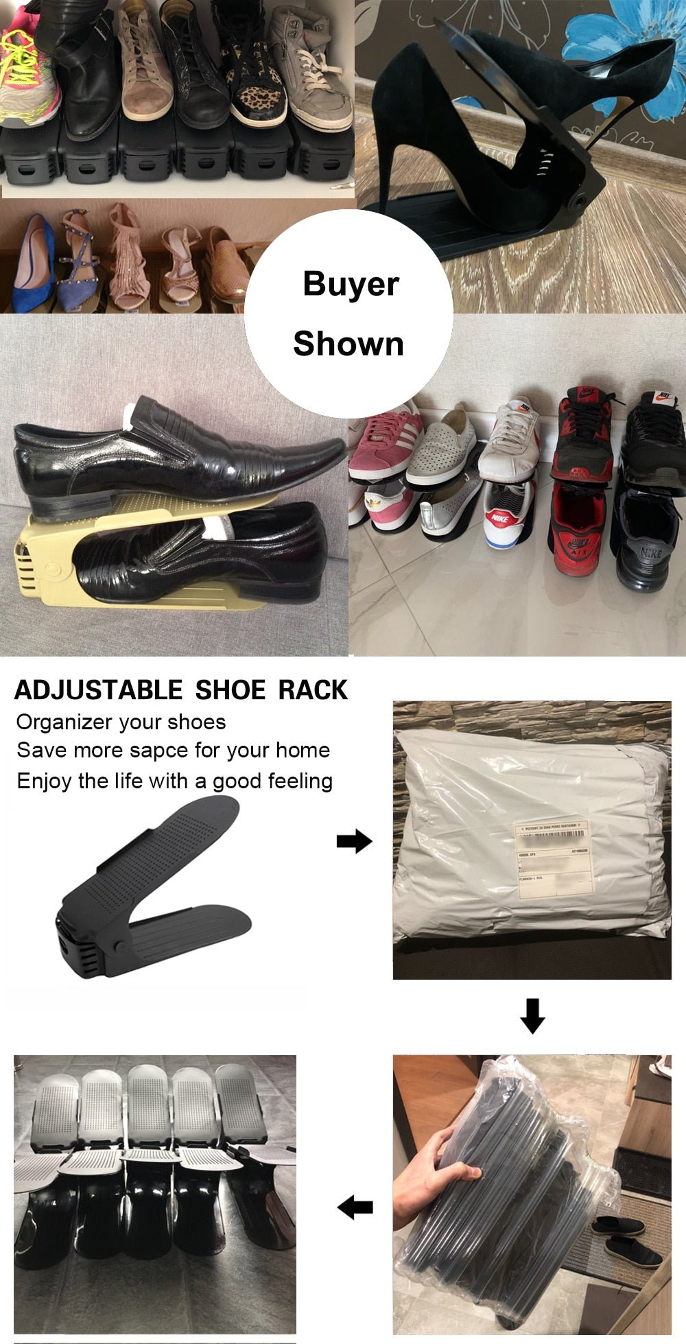 10pcs Durable Adjustable Shoe Organizer image 11