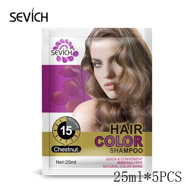 Sevich 250ml Natural Plant Essence Hair dye Shampoo - 125ml chestnut image