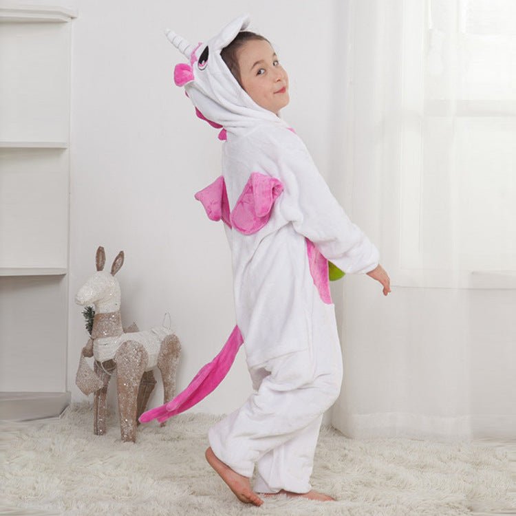 Winter Unicorn Onesies Pajamas | Kids Flannel Warm Jumpsuit SleepWear image 2