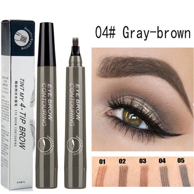 5-Color Four-Pronged Eyebrow Pencil Eyebrow Brush Split Liquid Waterproof Long-Lasting Eyebrows Enhancer Pencil Eyebrow Shadow image 23