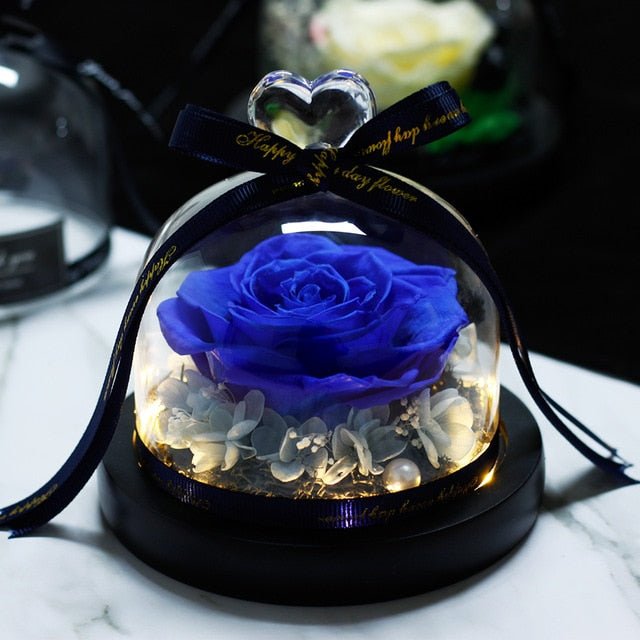 The Beauty and Beast Forever Rose Flower With Night Light in Glass Dome - 014 image