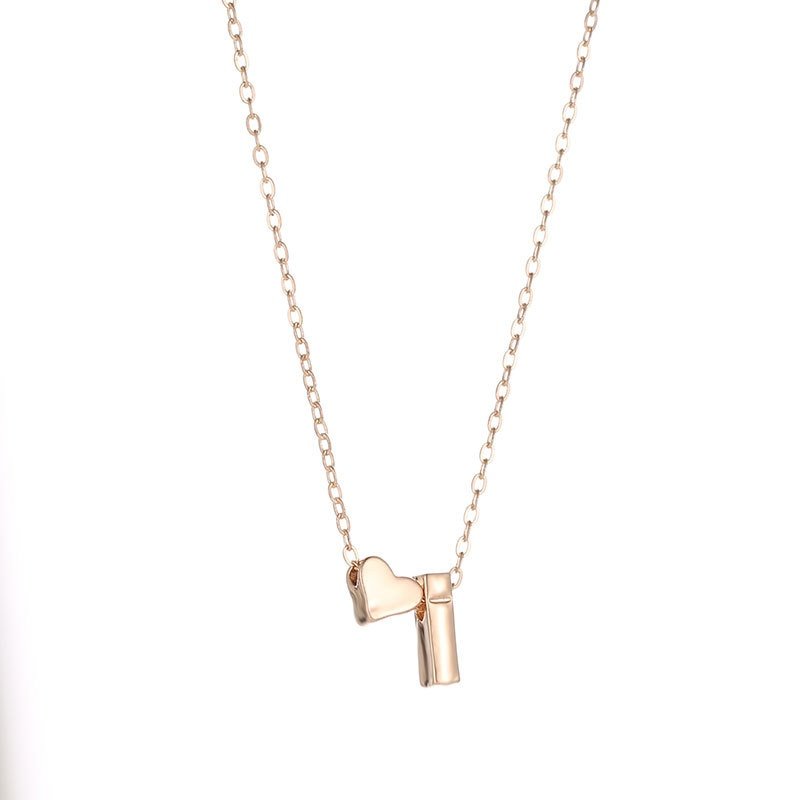 Personalized Tiny Heart Necklace ‚Äì Dainty Initial Letter Pendant Jewelry image 10