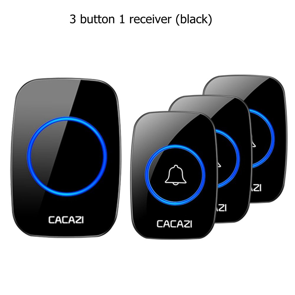 CACAZI Wireless Waterproof Doorbell – 60 Chimes, 110dB Loud, with Remote Control image