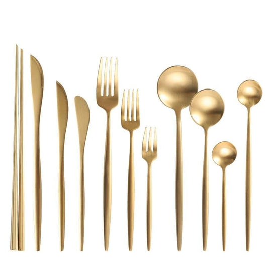 Gold Stainless Steel Cutlery Set image 0