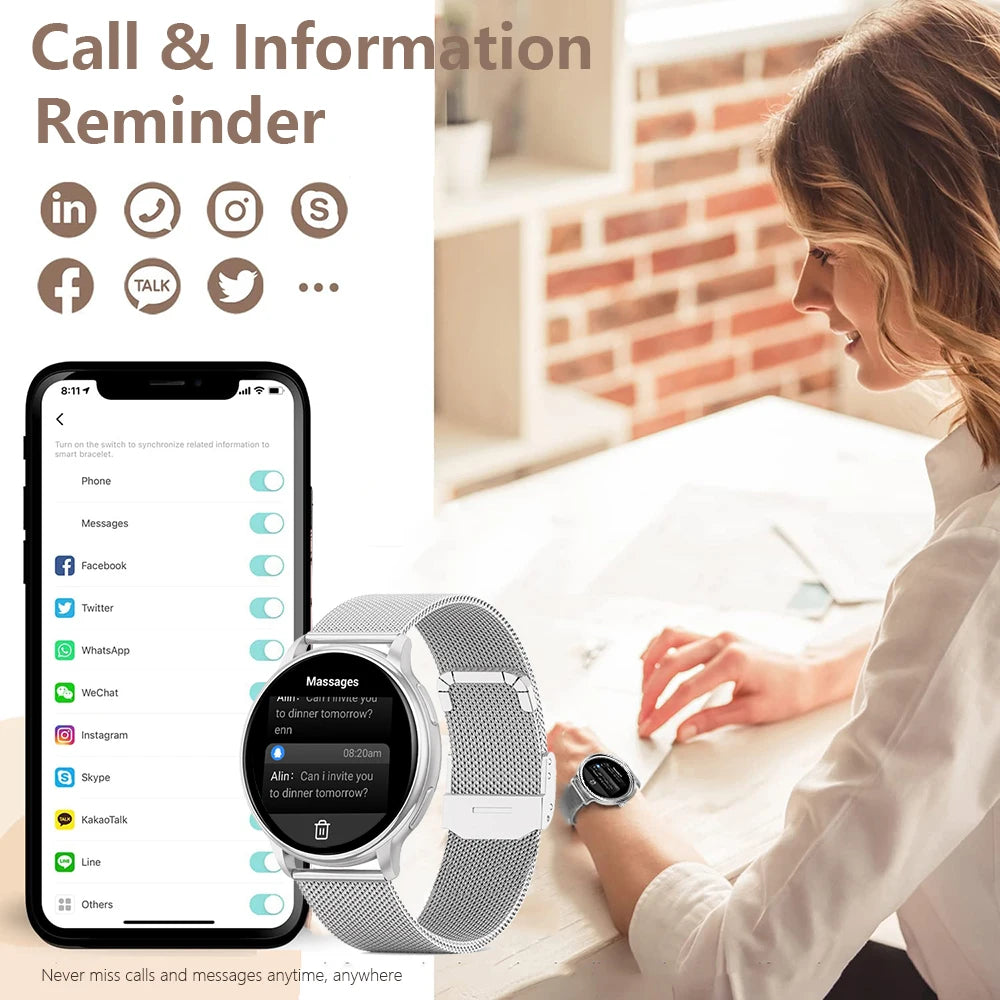 IP68 Bluetooth Call Smart Watch | Women Custom Dial Watches | Men Sport Fitness Tracker Heart Rate Smartwatch For Android IOS image 17