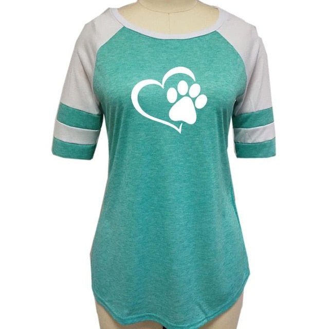 Love Dog Paw Print T-Shirt for Women image 8