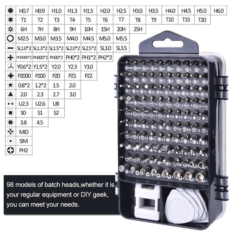 KALAIDUN 112 in 1 Magnetic Screwdriver Bit Torx Multi Mobile Phone Repair Tools Kit image 14