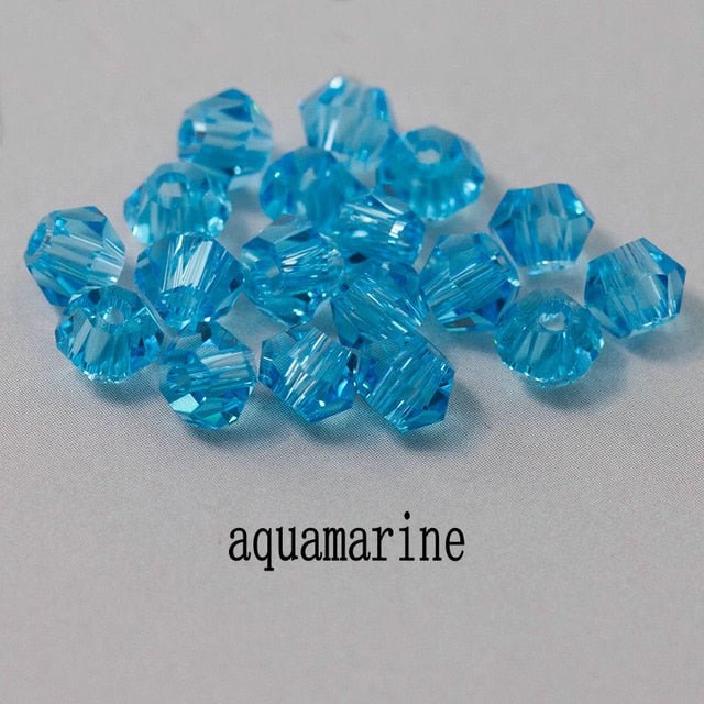 4mm Shiny Crystal Bead Set | Bicone Beads Glass Beads Loose Spacer Beads for bracelet DIY Jewelry image