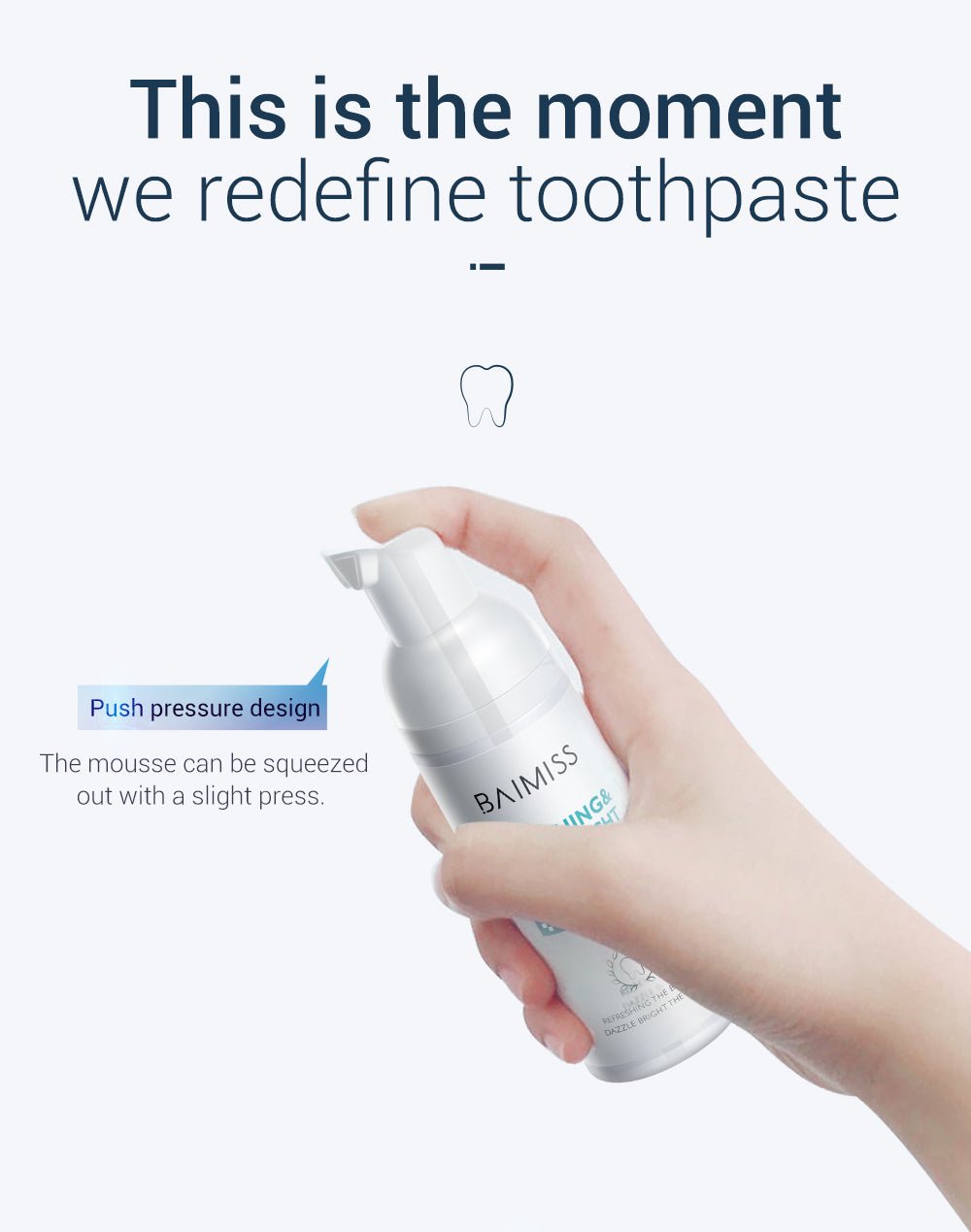 BAIMISS Fresh Shining Tooth-Cleaning Mousse Teeth Whitening Toothpaste image 3