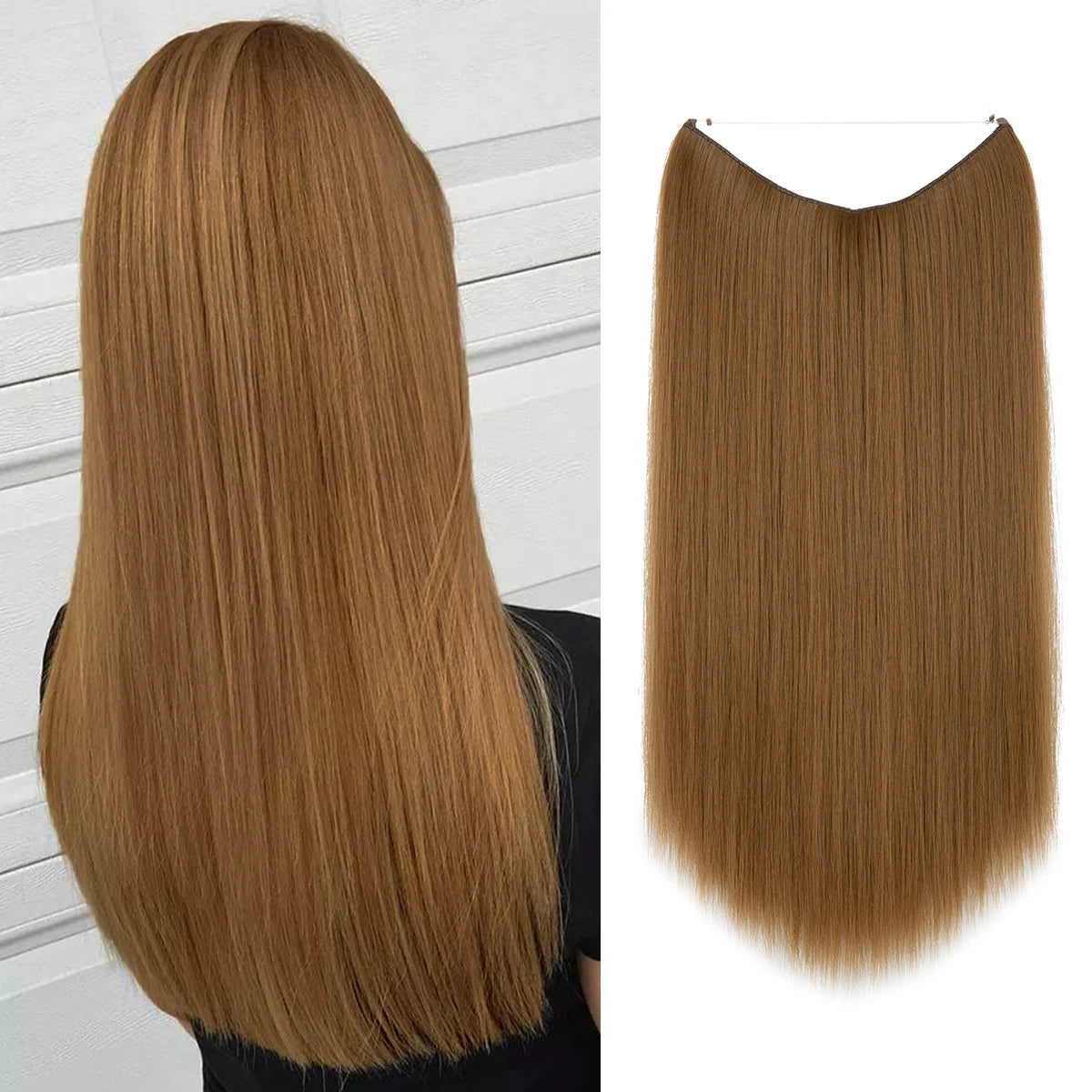 SARLA Halo Invisible Wire Synthetic Hair Extension-No Clip image 44