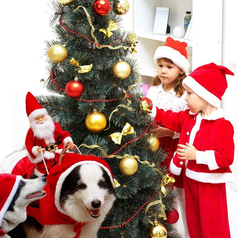 Christmas Dog Santa Cosplay Outfit | Carnival Pet Costumes Apparel image 0