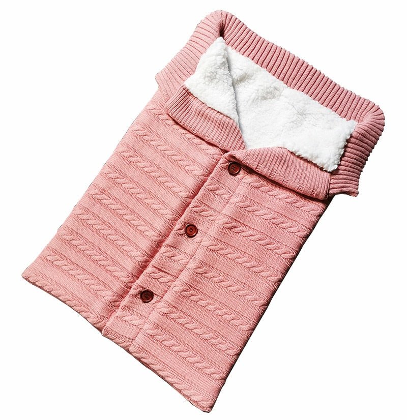 Newborn Baby Winter Warm Sleeping Bag ‚Äì Infant Button Knit Swaddle Wrap & Toddler Blanket Stroller Wrap image 21