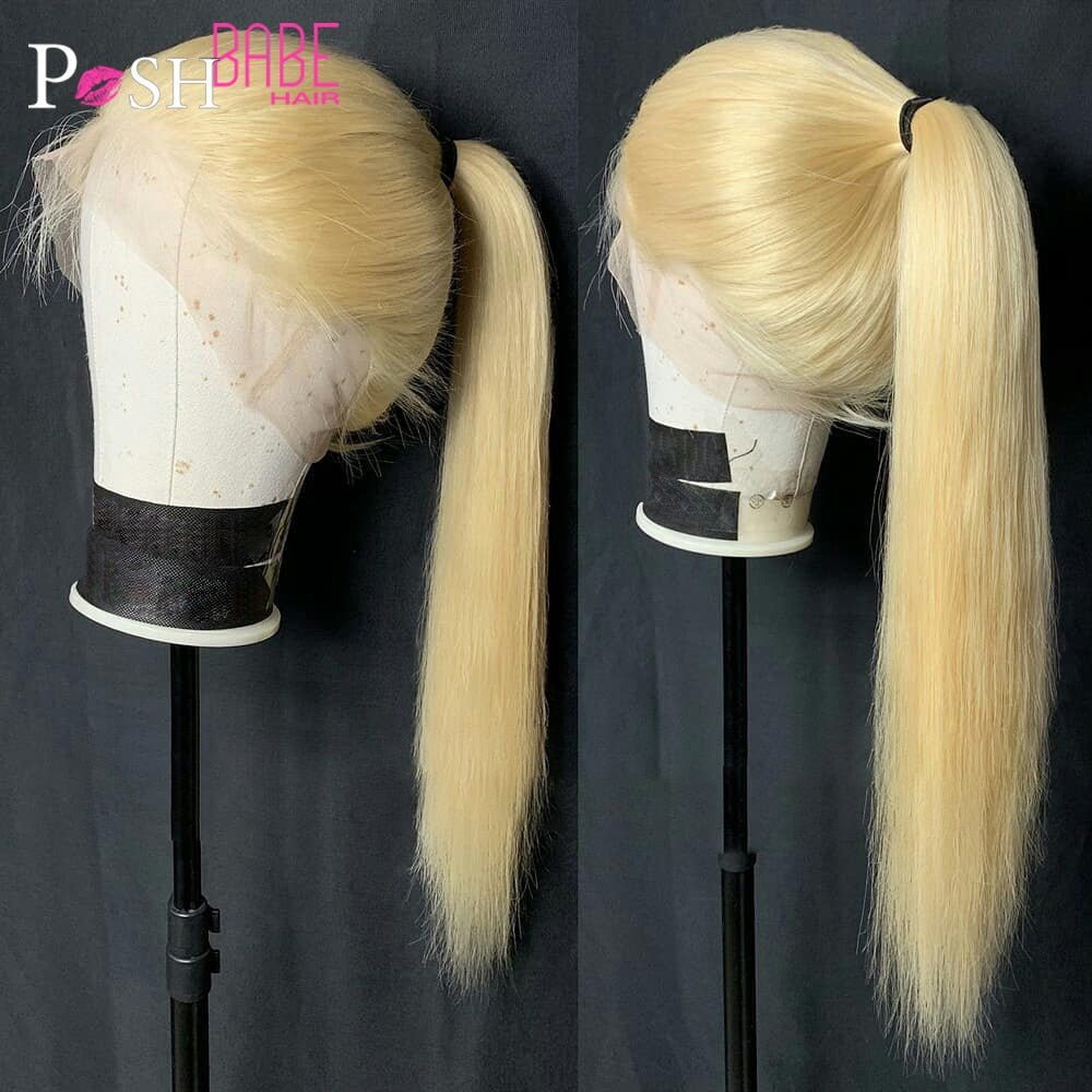 Honey Blonde Color Remy Brazilian Straight Lace Front Human Hair image 20