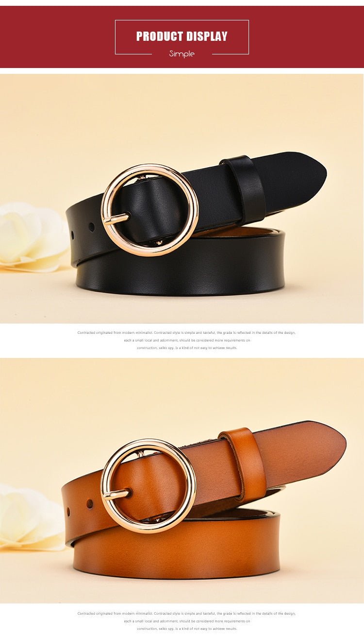 NO.ONEPAUL Female Gold Buckle Jeans Belts | New Circle Pin Buckles Belt image 17