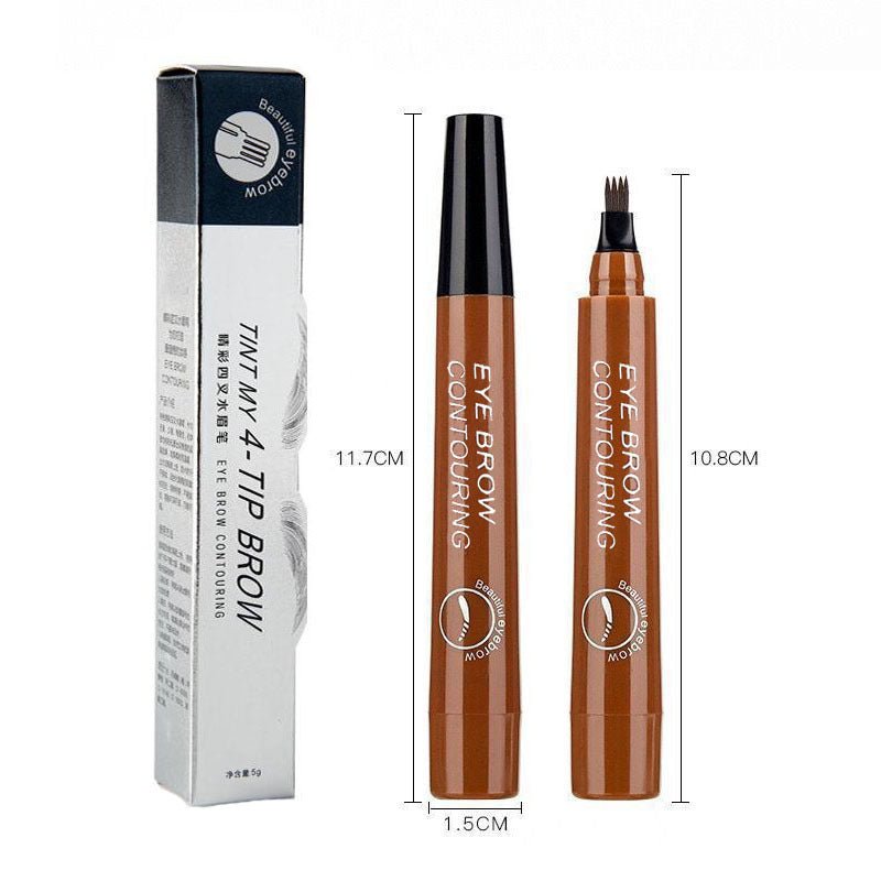 5-Color Four-Pronged Eyebrow Pencil Eyebrow Brush Split Liquid Waterproof Long-Lasting Eyebrows Enhancer Pencil Eyebrow Shadow image 8