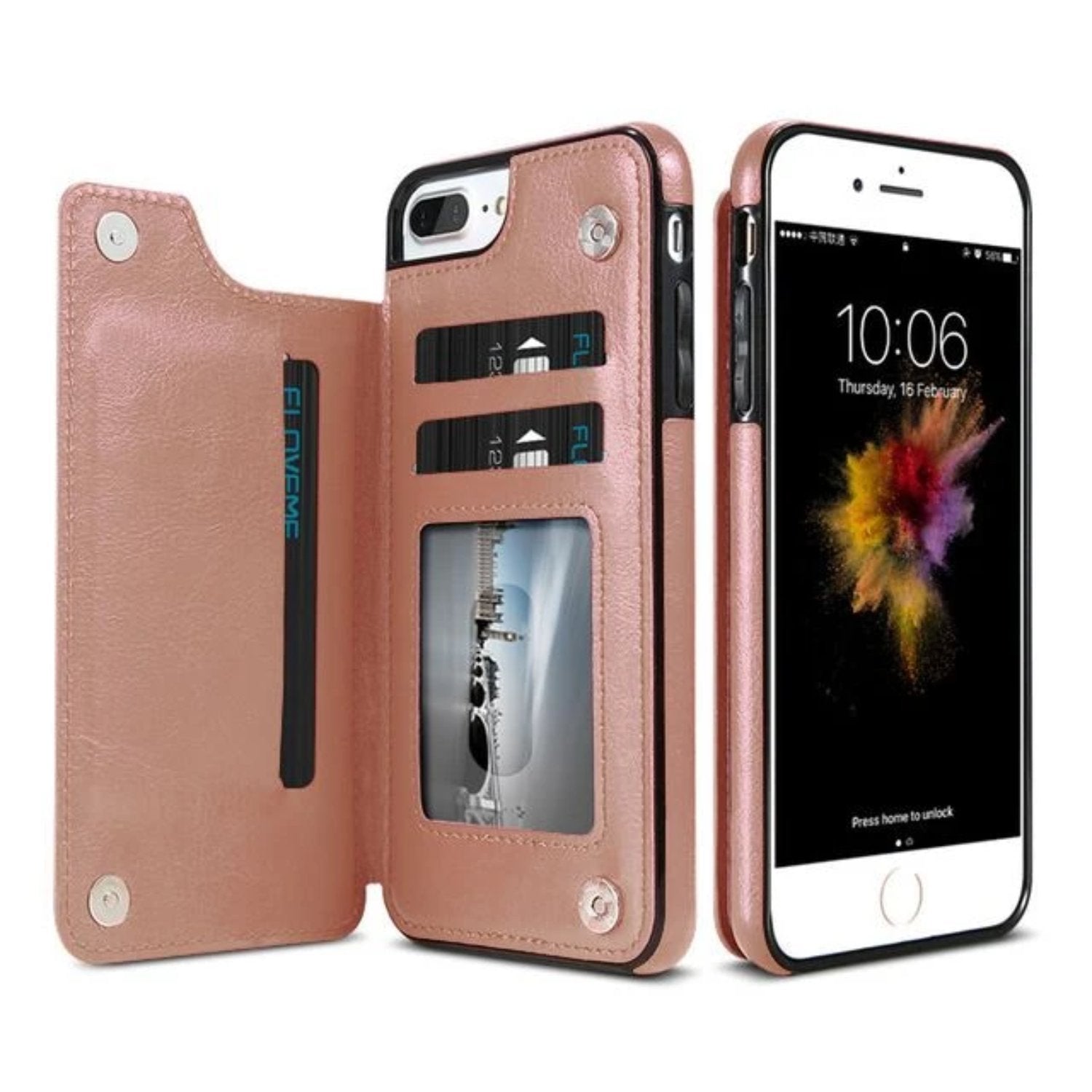 Apple iPhone Leather Phone Case with Cardholder image 3