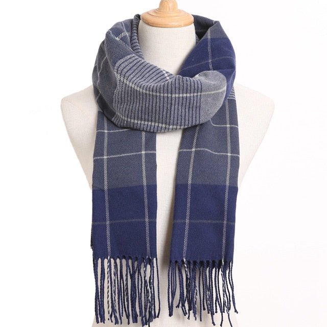 VIANOSI Plaid Winter Scarf for Women | Warm Foulard Solid Scarves | Casual Cashmere Scarfs - 51, 190CM X 35CM image