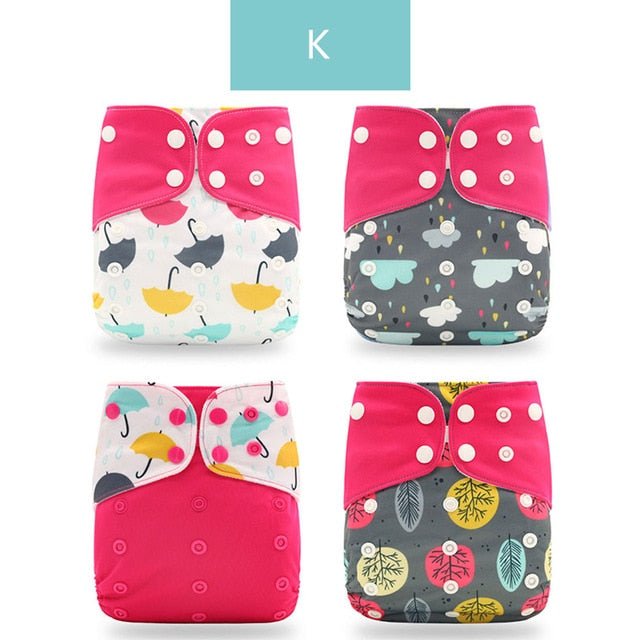 Happyflute Reusable and Washable Eco-Friendly Cloth Nappy Baby Diapers 4pc/set image 33