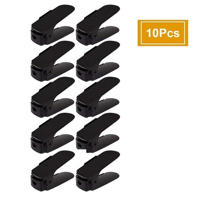 10pcs Durable Adjustable Shoe Organizer - 10pcs---black image