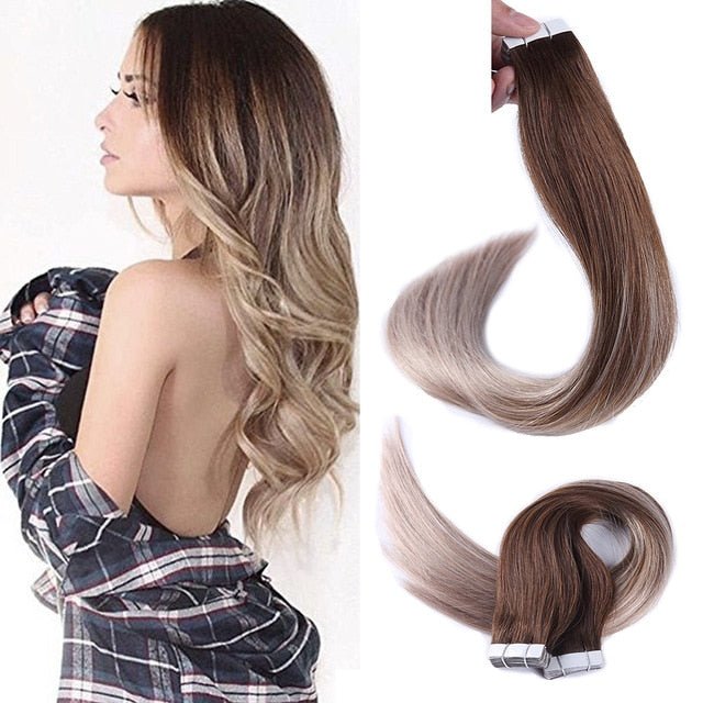 SINDRA 100% Seamless Tape-In Real Human Hair Extensions image