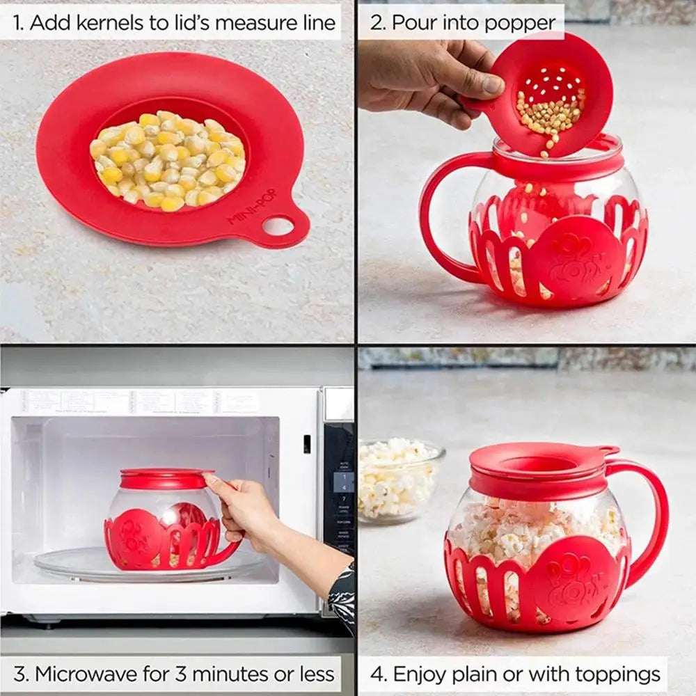 High Boron Glass Popcorn Maker Jar 2.13L | Homemade Microwave Popcorn Air | Popcorn Popper Snack | Popcorn Self-Popping Kettle image 15