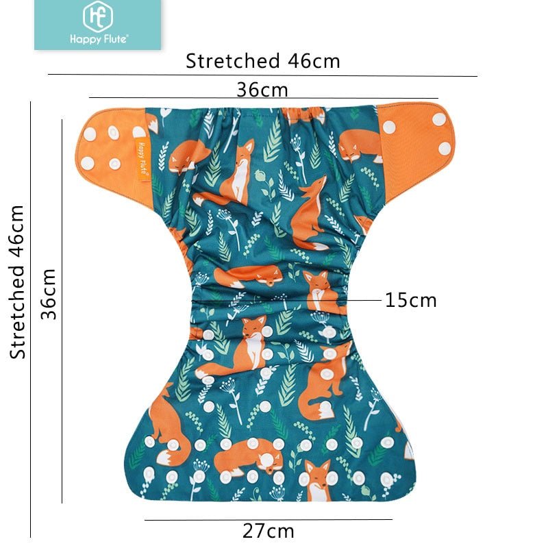 Happyflute Reusable and Washable Eco-Friendly Cloth Nappy Baby Diapers 4pc/set image 6