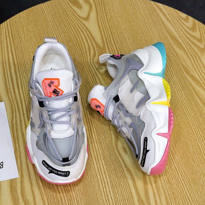 Women Vulcanize Breathable Rainbow Color Fashion Casual Sneakers image 13