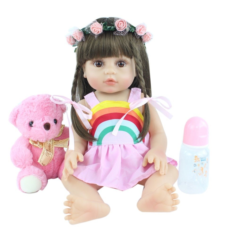 48CM Full Silicone Reborn Lifelike Super Toddler Baby Kid Toy Doll image 34
