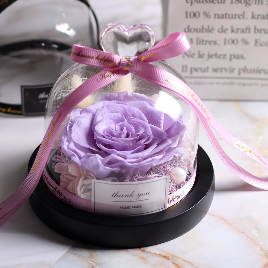 The Beauty and Beast Forever Rose Flower With Night Light in Glass Dome image 5