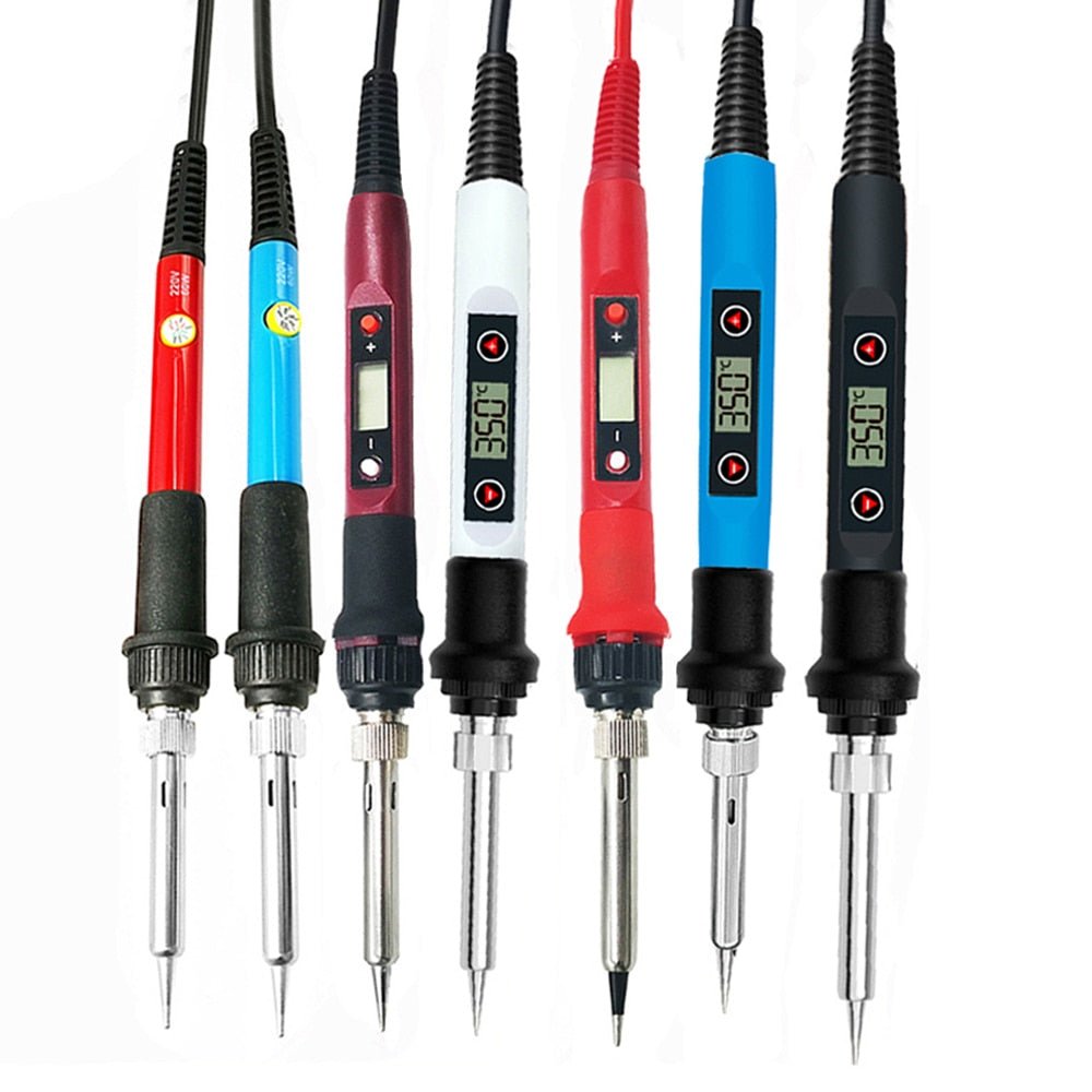 60/80W Digital Electric Soldering Iron – Adjustable Temperature Welding Tool with Tips, Stand, and Tin Wire image 0