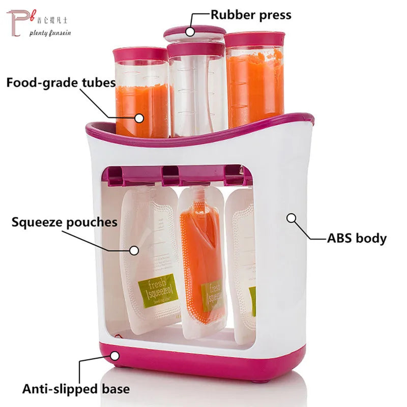 Baby Food Squeeze Station Set | Easy Fruit Puree Maker & Storage Organizer for Kids image 18