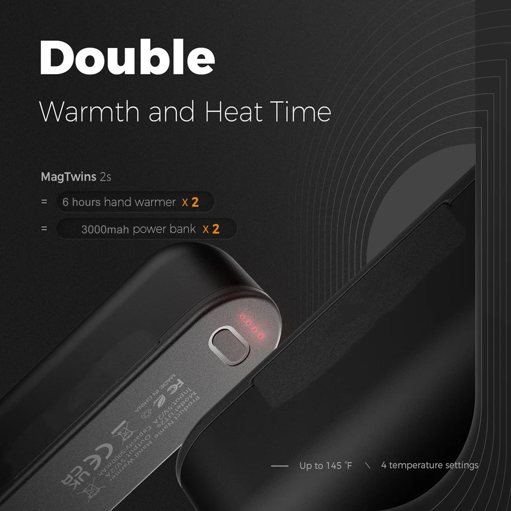 2-in-1 Magnetic Rechargeable Hand Warmers – Portable Electric Pocket Heater & Tech Gift for Outdoors image 3