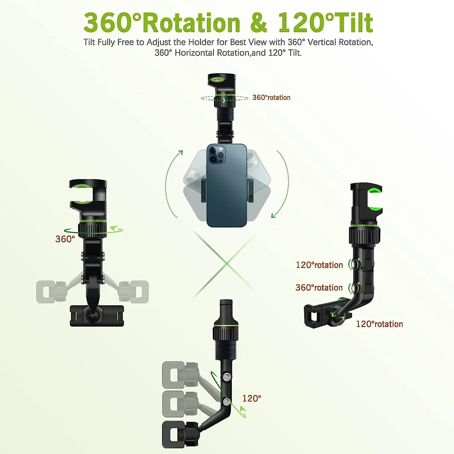 360¬∞ Rotatable Rearview Mirror Phone Holder ‚Äì Retractable Car Phone Mount for All Vehicles image 14