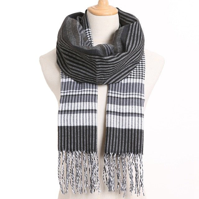 VIANOSI Plaid Winter Scarf for Women | Warm Foulard Solid Scarves | Casual Cashmere Scarfs - 50, 190CM X 35CM image