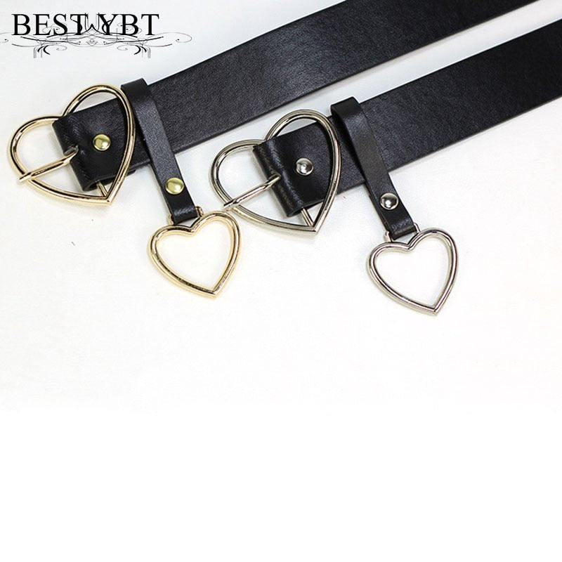 Best YBT Women Belt | PU Leather Metal Heart Pin Buckle Belt | Waistband Women Belt image 9