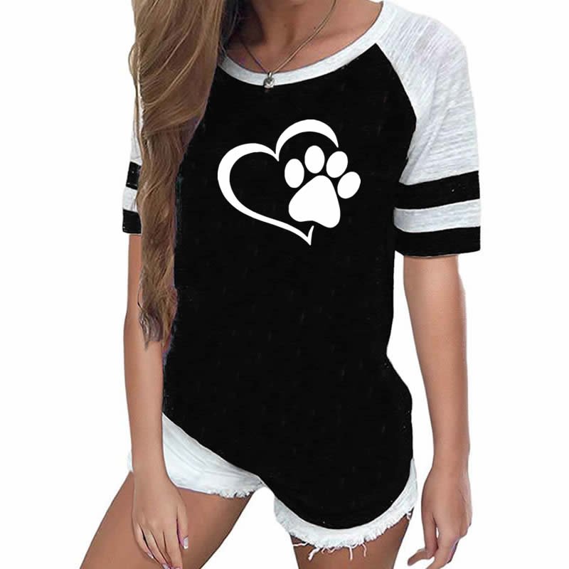 Love Dog Paw Print T-Shirt for Women image 7