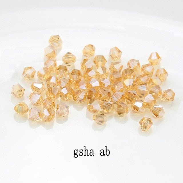 4mm Shiny Crystal Bead Set | Bicone Beads Glass Beads Loose Spacer Beads for bracelet DIY Jewelry image