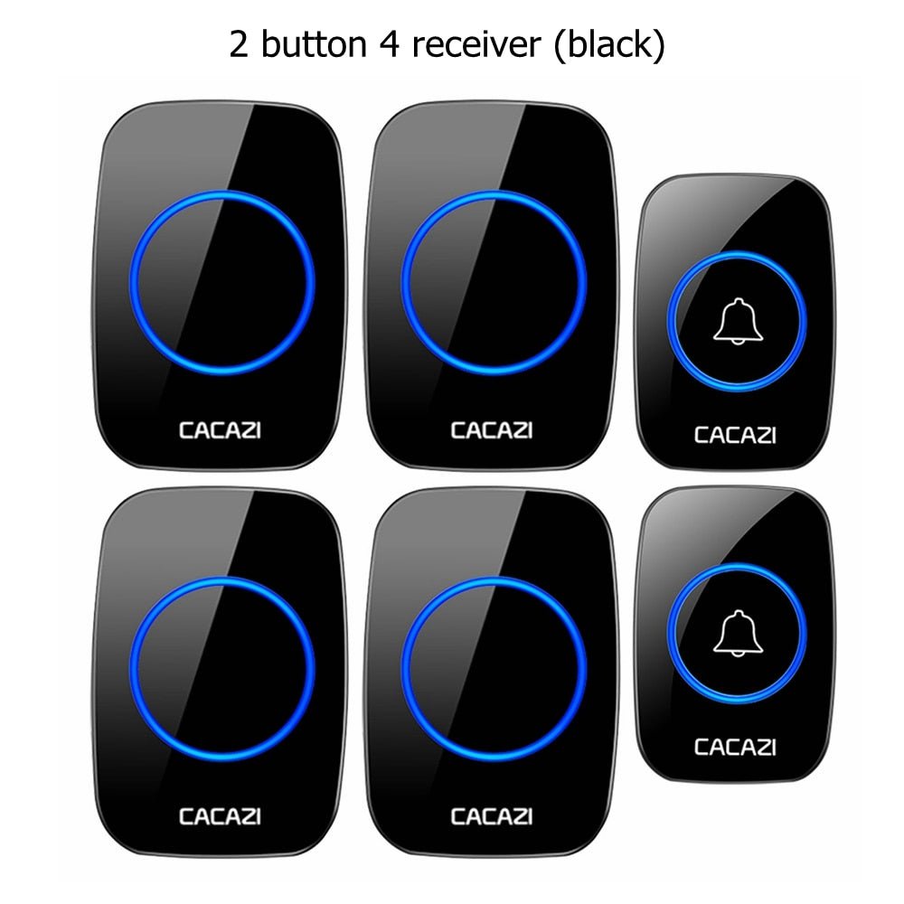 CACAZI Wireless Waterproof Doorbell – 60 Chimes, 110dB Loud, with Remote Control image