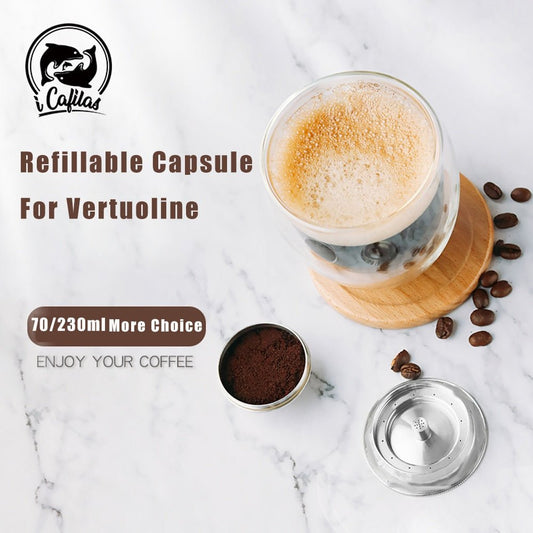 Reusable Capsule Pod Coffee Filters For Nespresso Vertuo Vertuoline Plus & Delonghi ENV150 image 0